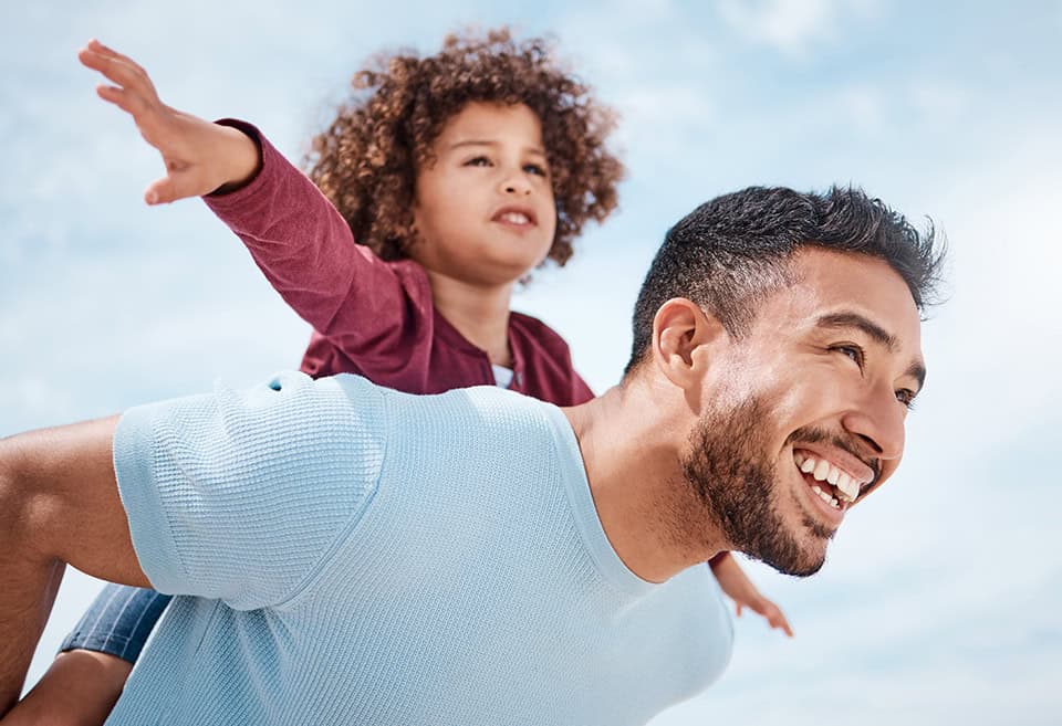 Parent and child playing together