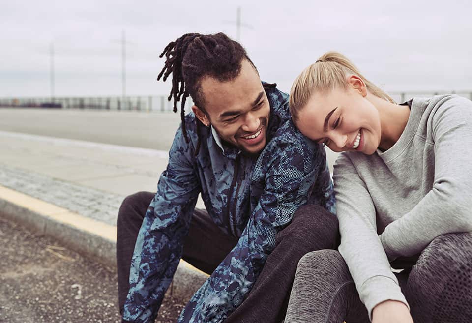 Couple laughing together