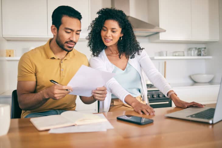 Couple doing research on Fixed rate home equity loans